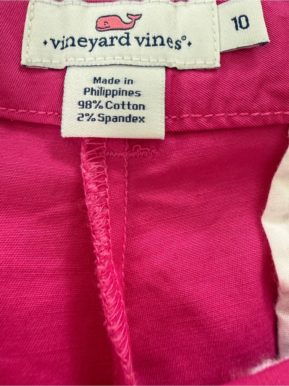Vineyard Vines Hot Pink Whale Embroidered Chino Bermuda Shorts - Picture 2 of 3
